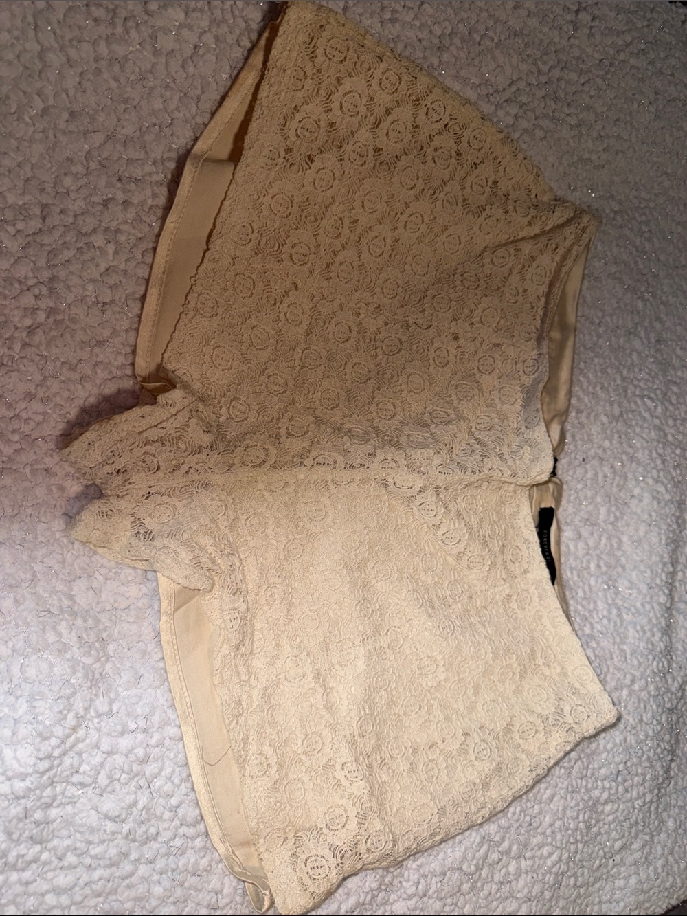 Forever 21 Ivory Lace Mini Short